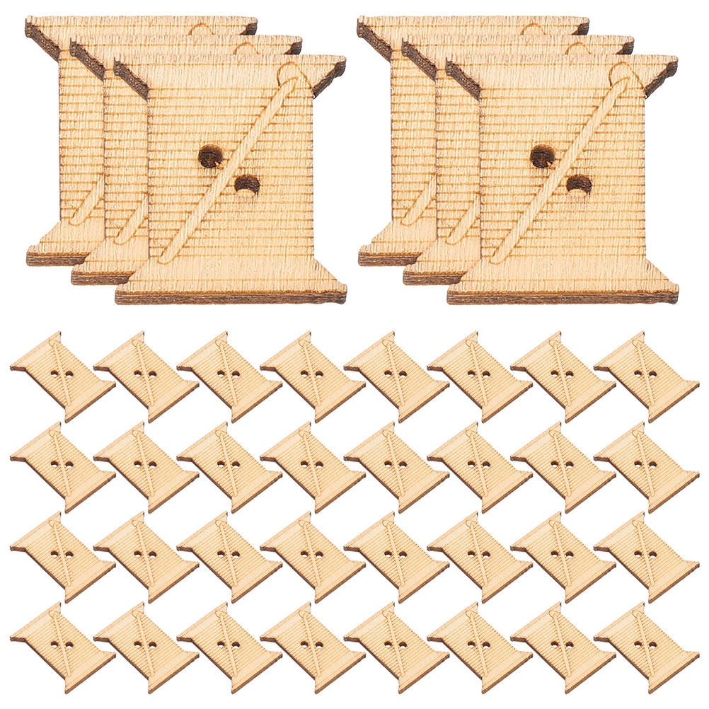 Woodworking Boards - 100 szt. Drewniane szpulki na nici