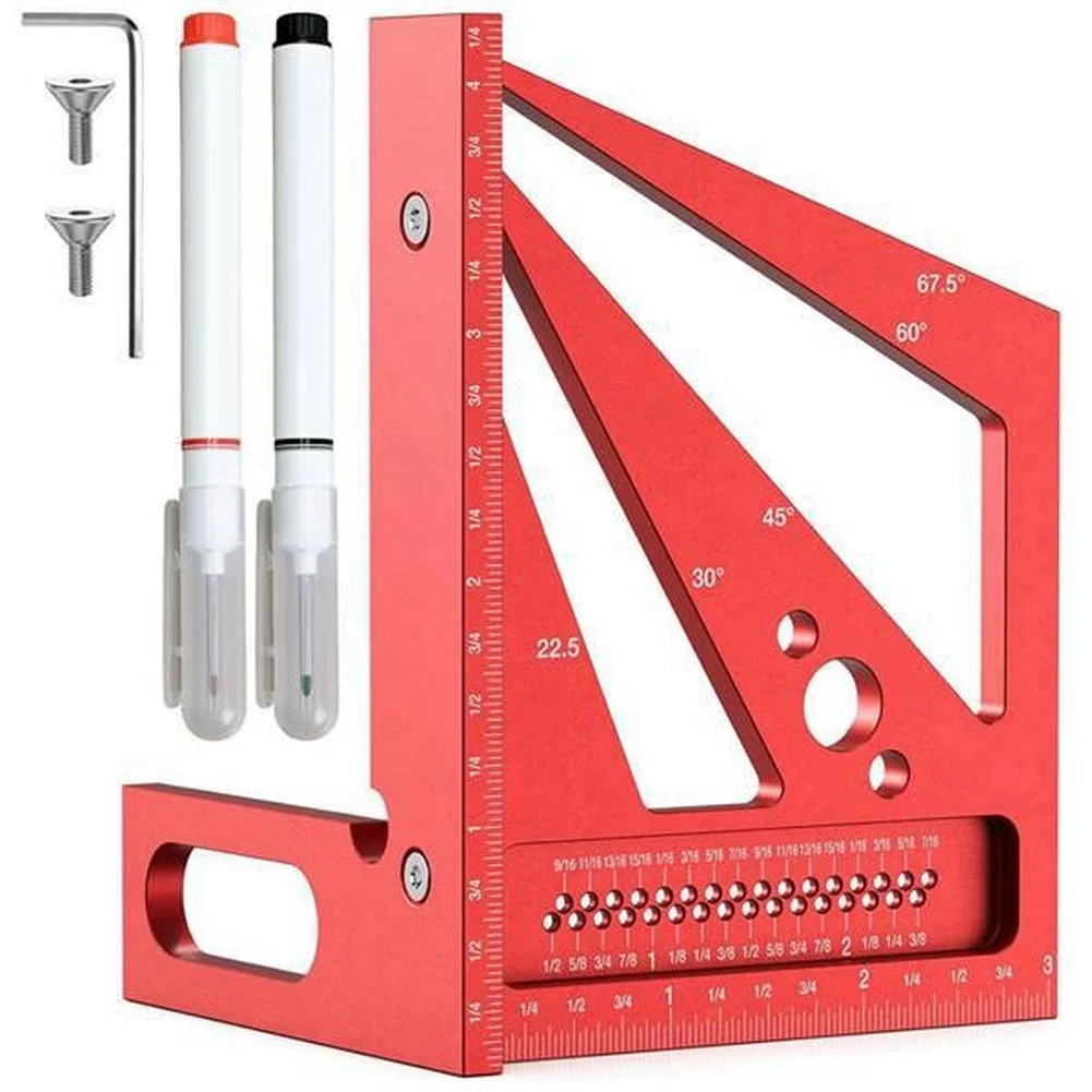 Czerwony kątomierz 3D wielokąt – Woodworking Workshop Layout recenzja i cena